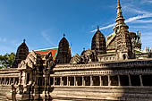 Bangkok Grand Palace, the Wat Phra Keow (temple of the Emerald Buddha), model of Angkor Wat on the northern side of the platform. 